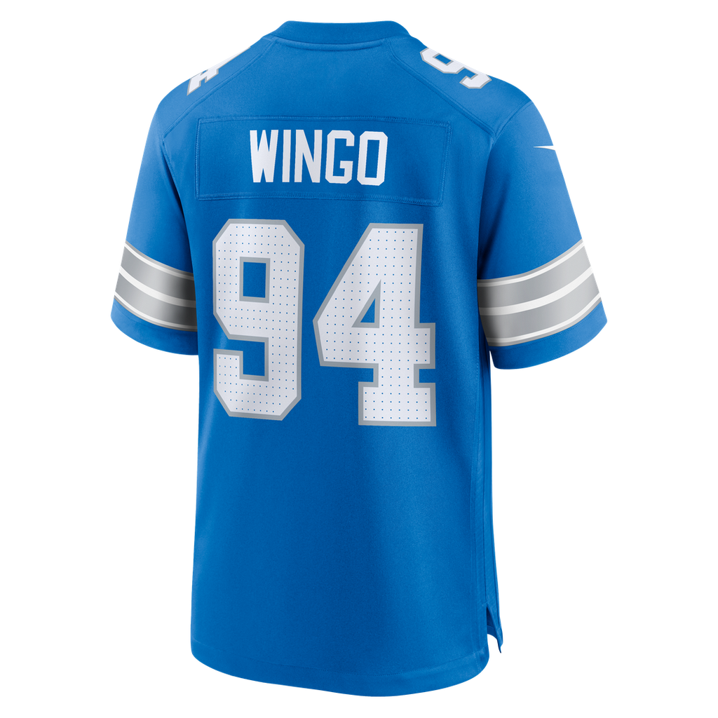 Detroit Lions Mekhi Wingo Nike Blue Team Game Jersey product image 3, provided for visual reference and product detail review