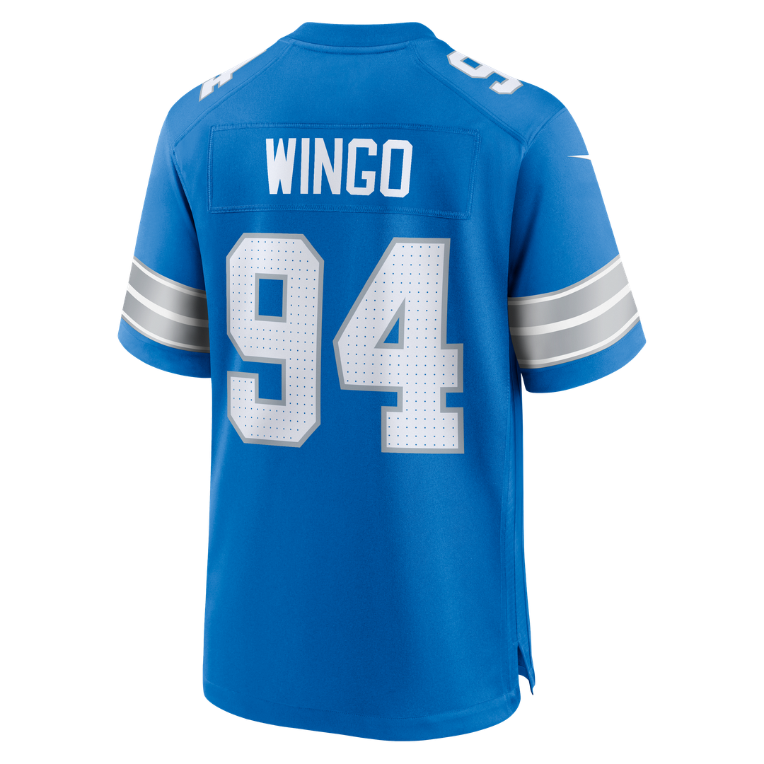 Detroit Lions Mekhi Wingo Nike Blue Team Game Jersey product image 3, provided for visual reference and product detail review