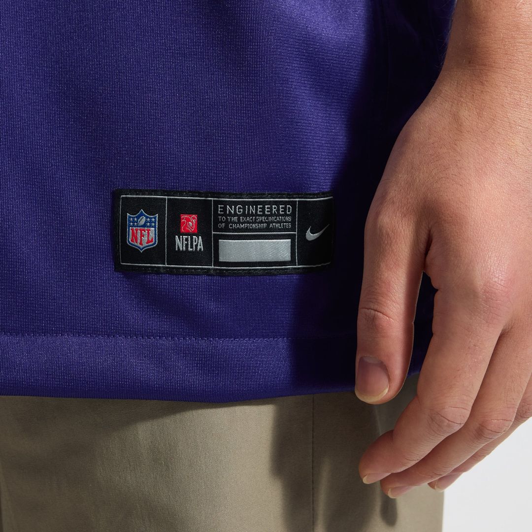 Baltimore Ravens Roquan Smith Nike Purple Team Game Jersey product image 8, provided for visual reference and product detail