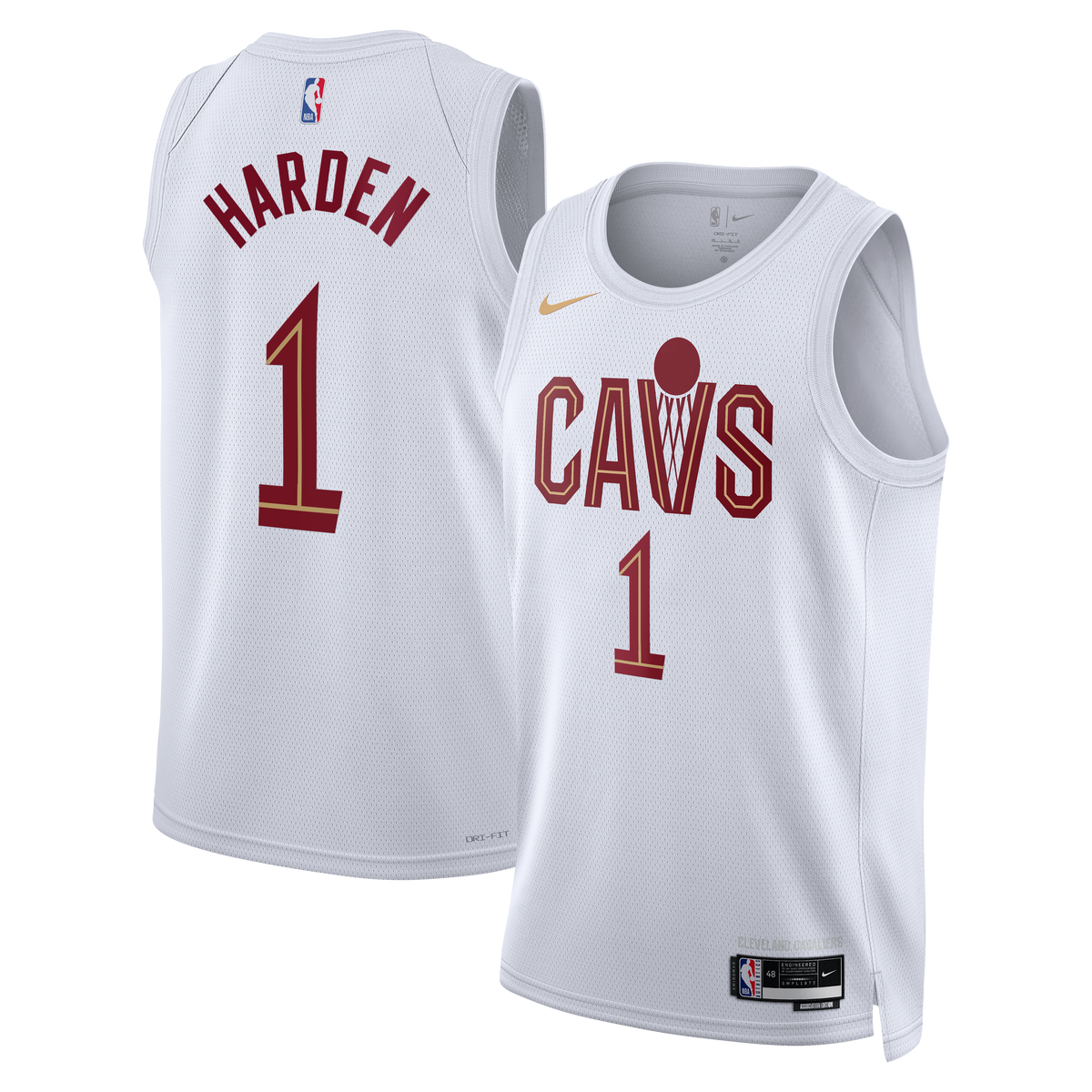 Cleveland Cavaliers Nike Association Edition Swingman Jersey - White - James Harden - Unisex product image 2, provided for