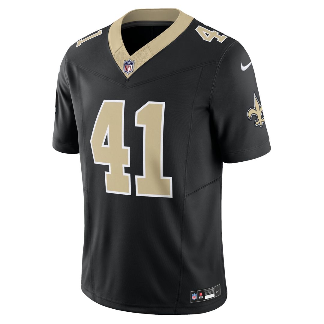 New Orleans Saints Alvin Kamara Nike Black Vapor F.U.S.E. Limited Jersey product image 2, provided for visual reference and