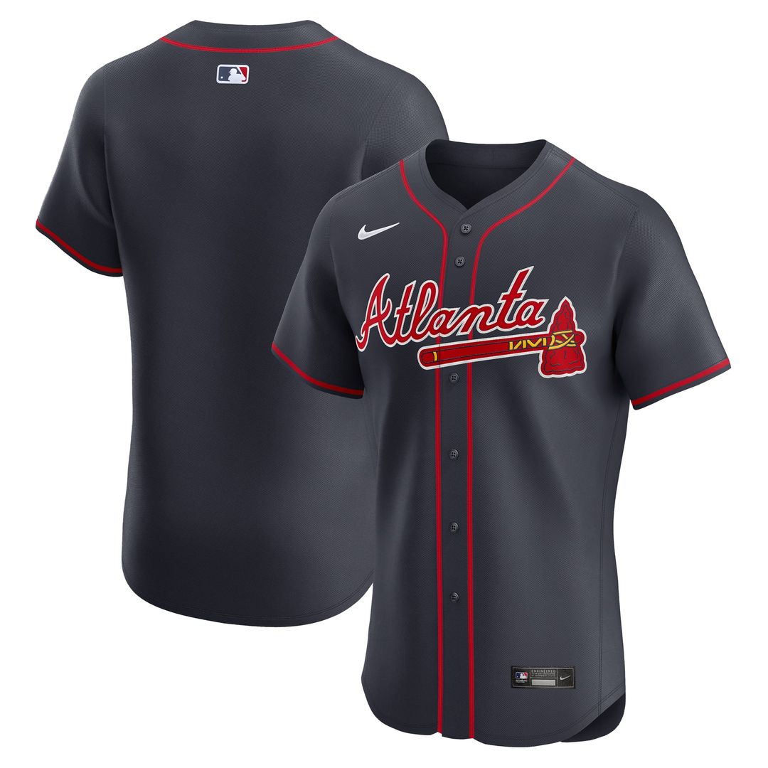 Atlanta Braves Nike Navy Alternate Elite Jersey product image 1, provided for visual reference and product detail review