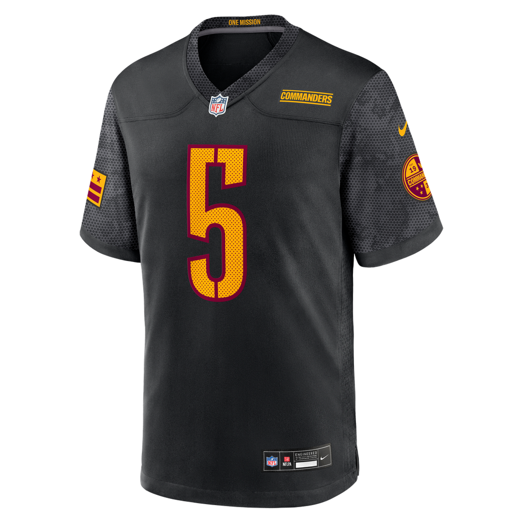 Washington Commanders Jayden Daniels Nike Black Alternate Game Player Jersey product image 2, provided for visual reference