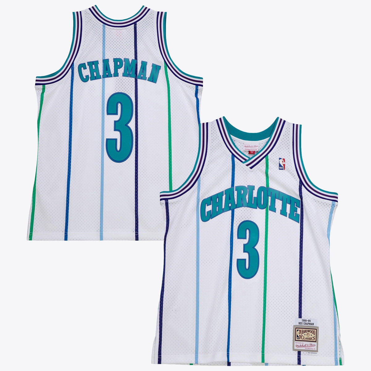 Charlotte Hornets Mitchell & Ness Rex Chapman 1988 Authentic Jersey - White product image 2, provided for visual reference