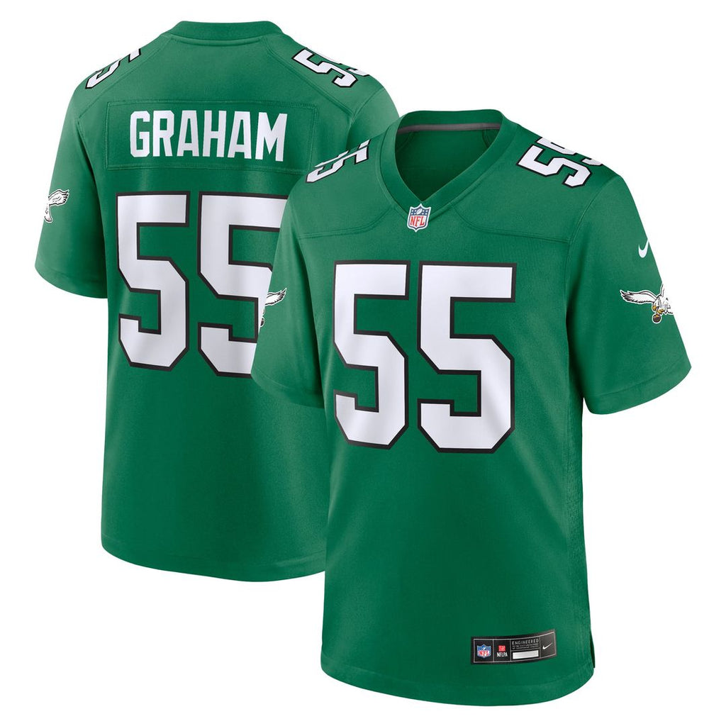 Philadelphia Eagles Brandon Graham Nike Kelly Green Alternate Game Jersey product image 1, provided for visual reference and