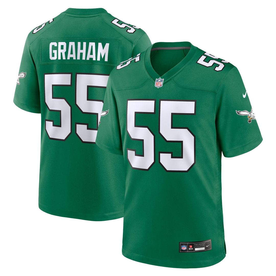 Philadelphia Eagles Brandon Graham Nike Kelly Green Alternate Game Jersey product image 1, provided for visual reference and