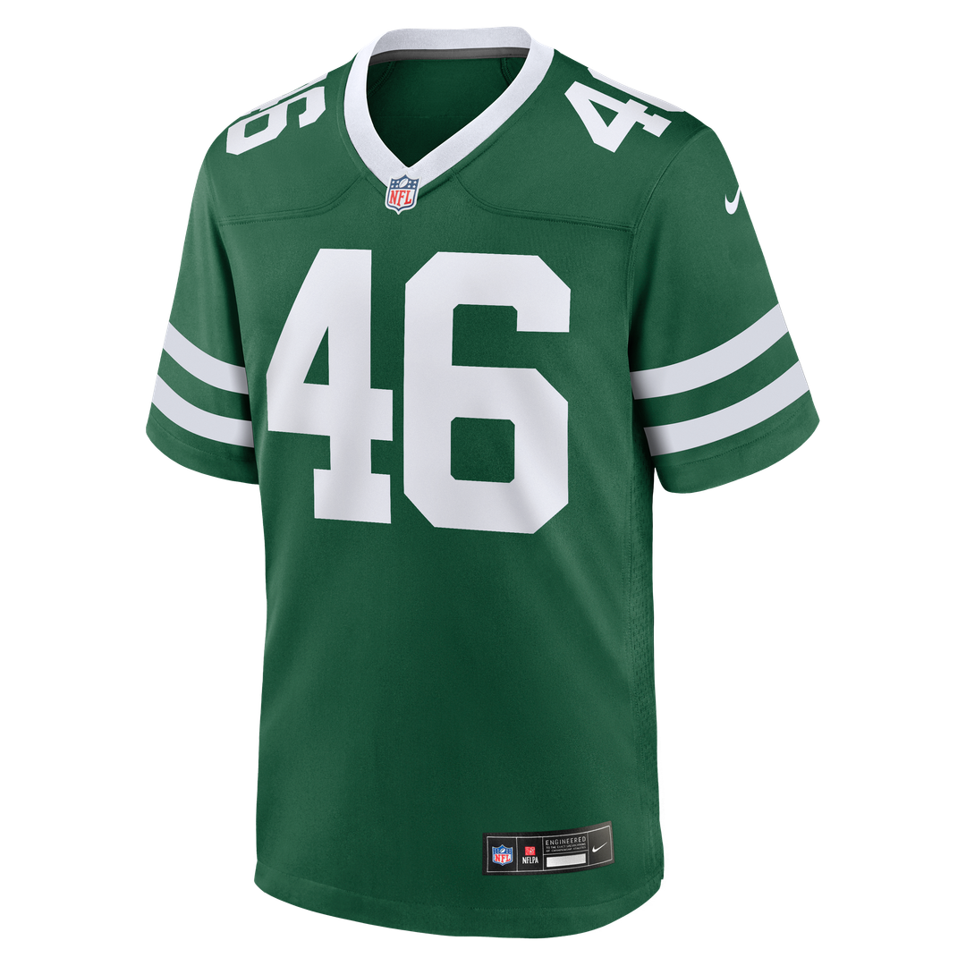 New York Jets Joseph Ossai Nike Legacy Green Team Game Jersey product image 2, provided for visual reference and product