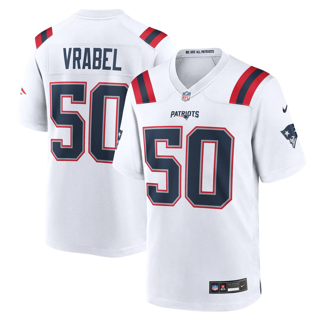 New England Patriots Mike Vrabel Nike White Retired Player Game Jersey product image 4, provided for visual reference and
