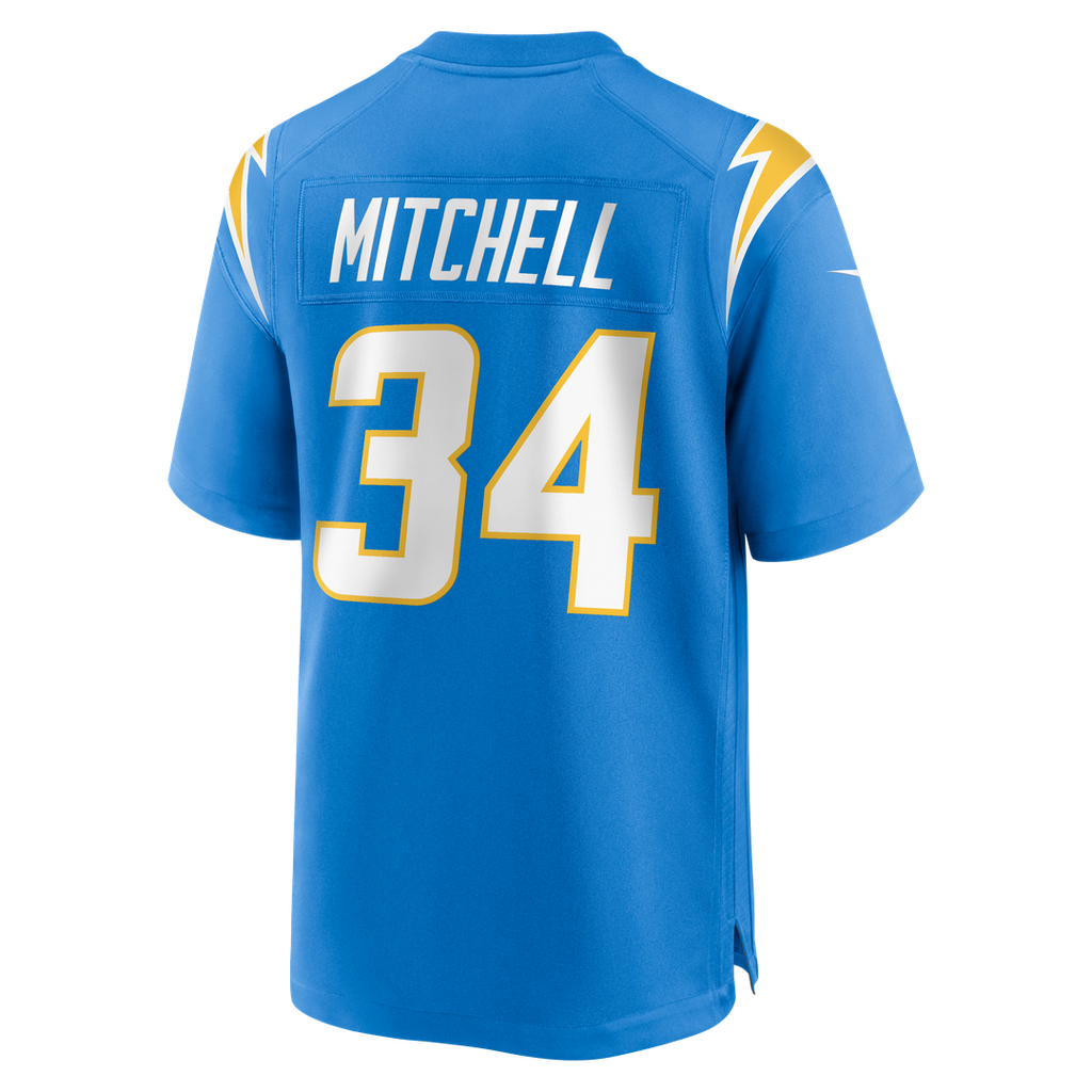 Los Angeles Chargers Keaton Mitchell Nike Powder Blue Team Game Jersey product image 3, provided for visual reference and