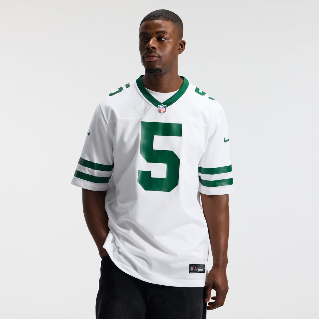 New York Jets Garrett Wilson Nike Legacy White Game Jersey product image 2, provided for visual reference and product detail