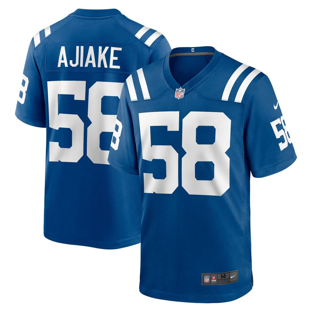 Indianapolis Colts Austin Ajiake Nike Royal Game Jersey product image 1, provided for visual reference and product detail