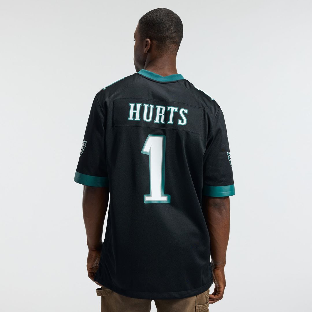 Philadelphia Eagles Jalen Hurts Nike Black Alternate Game Jersey product image 3, provided for visual reference and product