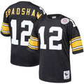 Pittsburgh Steelers Terry Bradshaw Mitchell & Ness Black Authentic Throwback Retired Player Jersey product image 1, provided