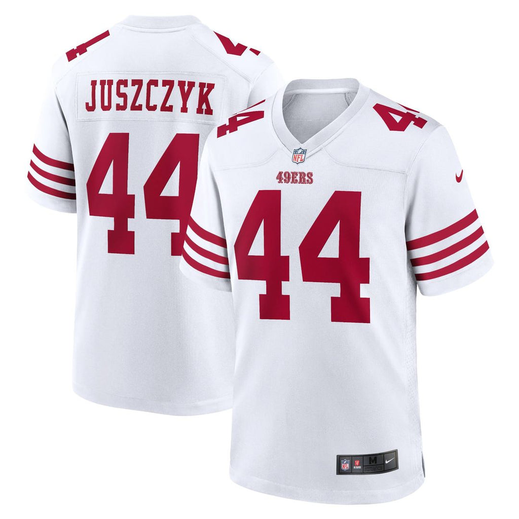 San Francisco 49ers Kyle Juszczyk Nike White Player Game Jersey product image 1, provided for visual reference and product