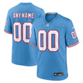 Tennessee Titans Nike Light Blue Oilers Throwback Custom Game Jersey product image 1, provided for visual reference and