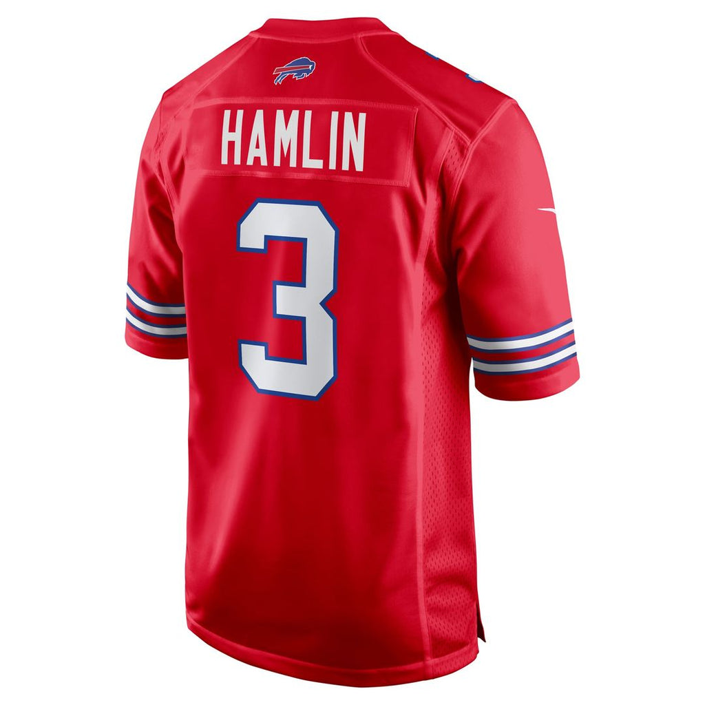Buffalo Bills Damar Hamlin Nike Red Alternate Game Jersey product image 3, provided for visual reference and product detail