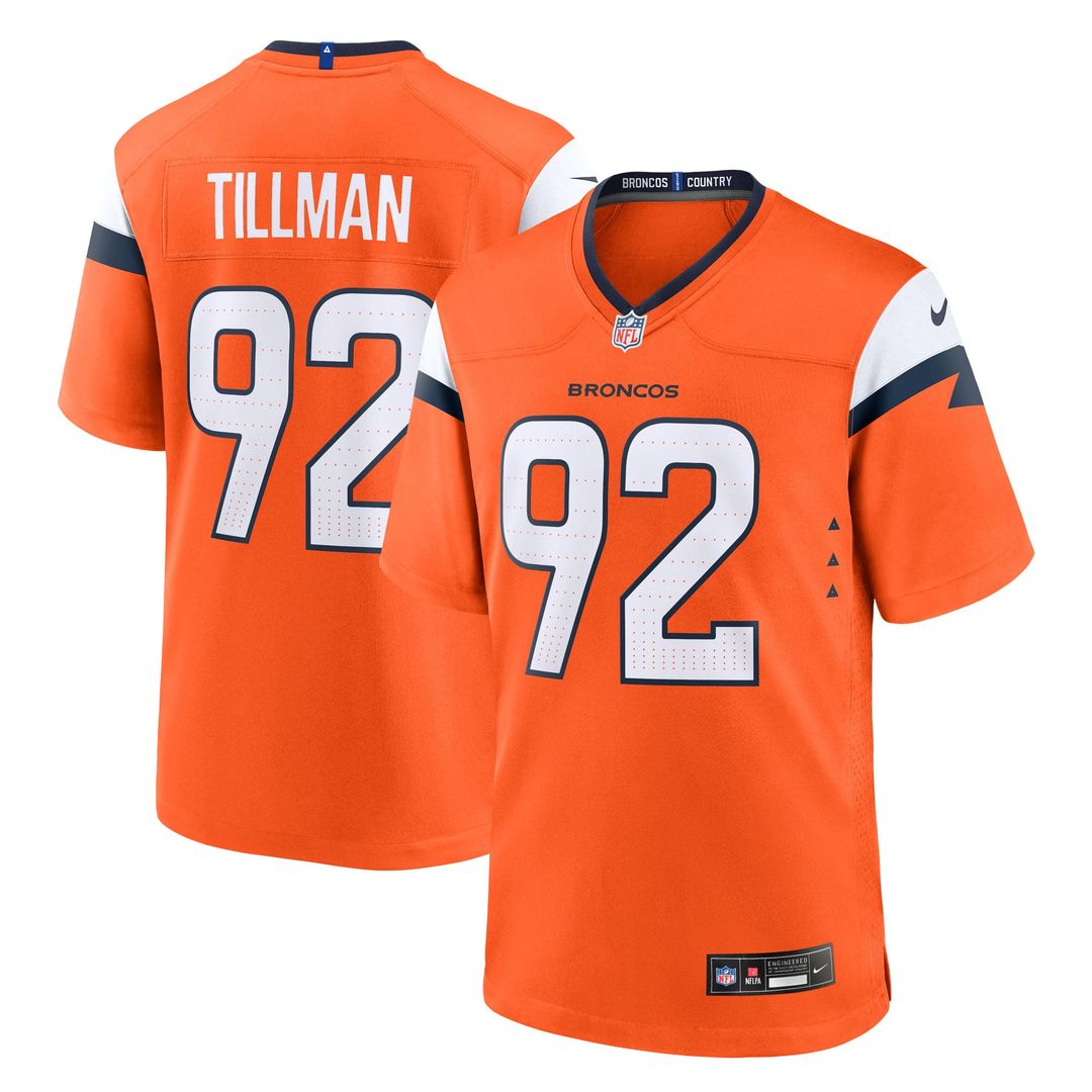 Denver Broncos Dondrea Tillman Nike Orange Team Game Jersey product image 1, provided for visual reference and product