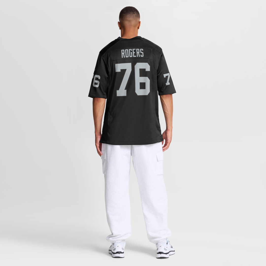 Las Vegas Raiders Caleb Rogers Nike Black Team Game Jersey product image 5, provided for visual reference and product detail