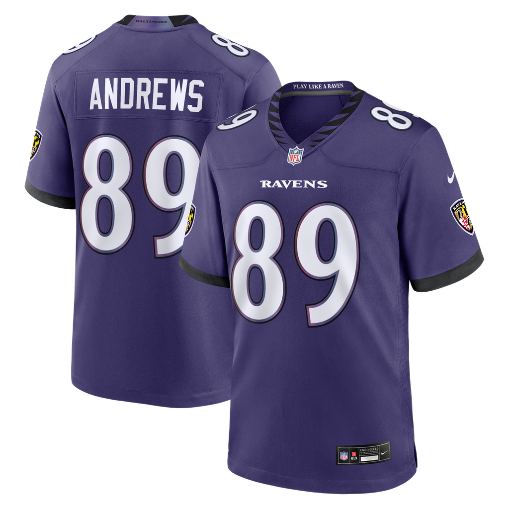 Baltimore Ravens Mark Andrews Nike Purple Team Game Jersey product image 1, provided for visual reference and product detail