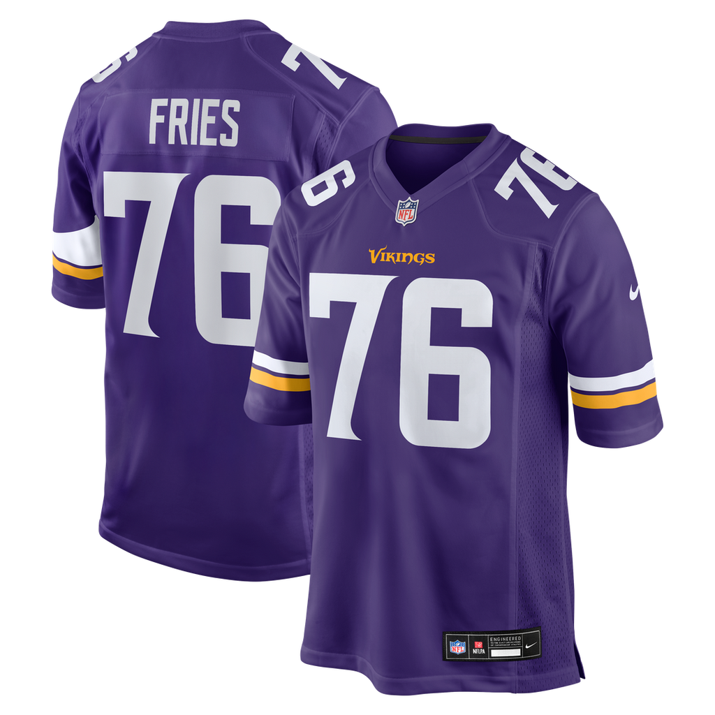 Minnesota Vikings Will Fries Nike Purple Team Game Jersey product image 1, provided for visual reference and product detail