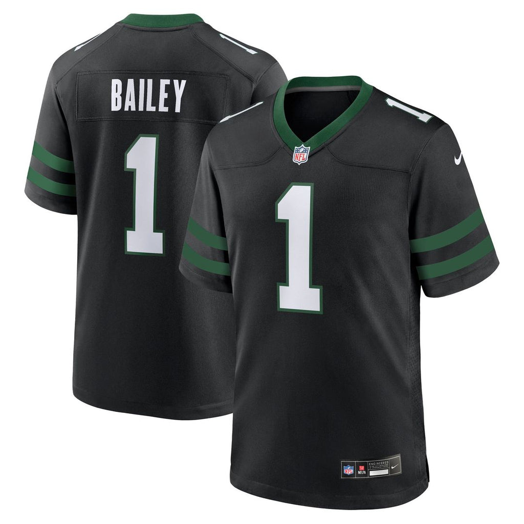 New York Jets David Bailey Nike Legacy Black Alternate Game Player Jersey product image 7, provided for visual reference and