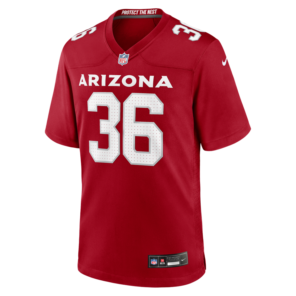 Arizona Cardinals Kitan Crawford Nike Cardinal Team Game Jersey product image 2, provided for visual reference and product