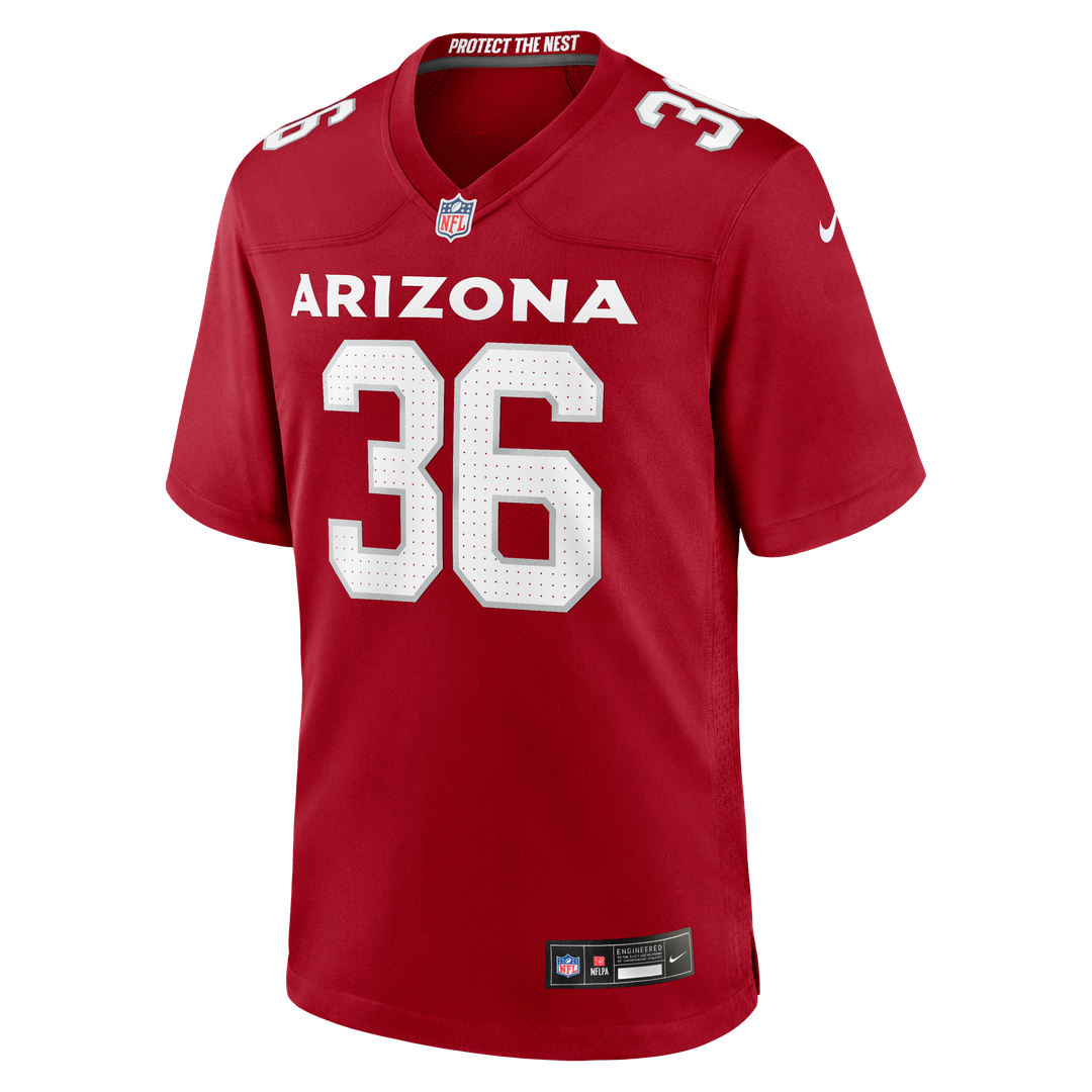 Arizona Cardinals Kitan Crawford Nike Cardinal Team Game Jersey product image 2, provided for visual reference and product
