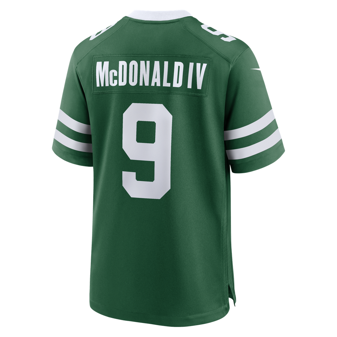 New York Jets Will McDonald IV Nike Legacy Green Team Game Jersey product image 3, provided for visual reference and product