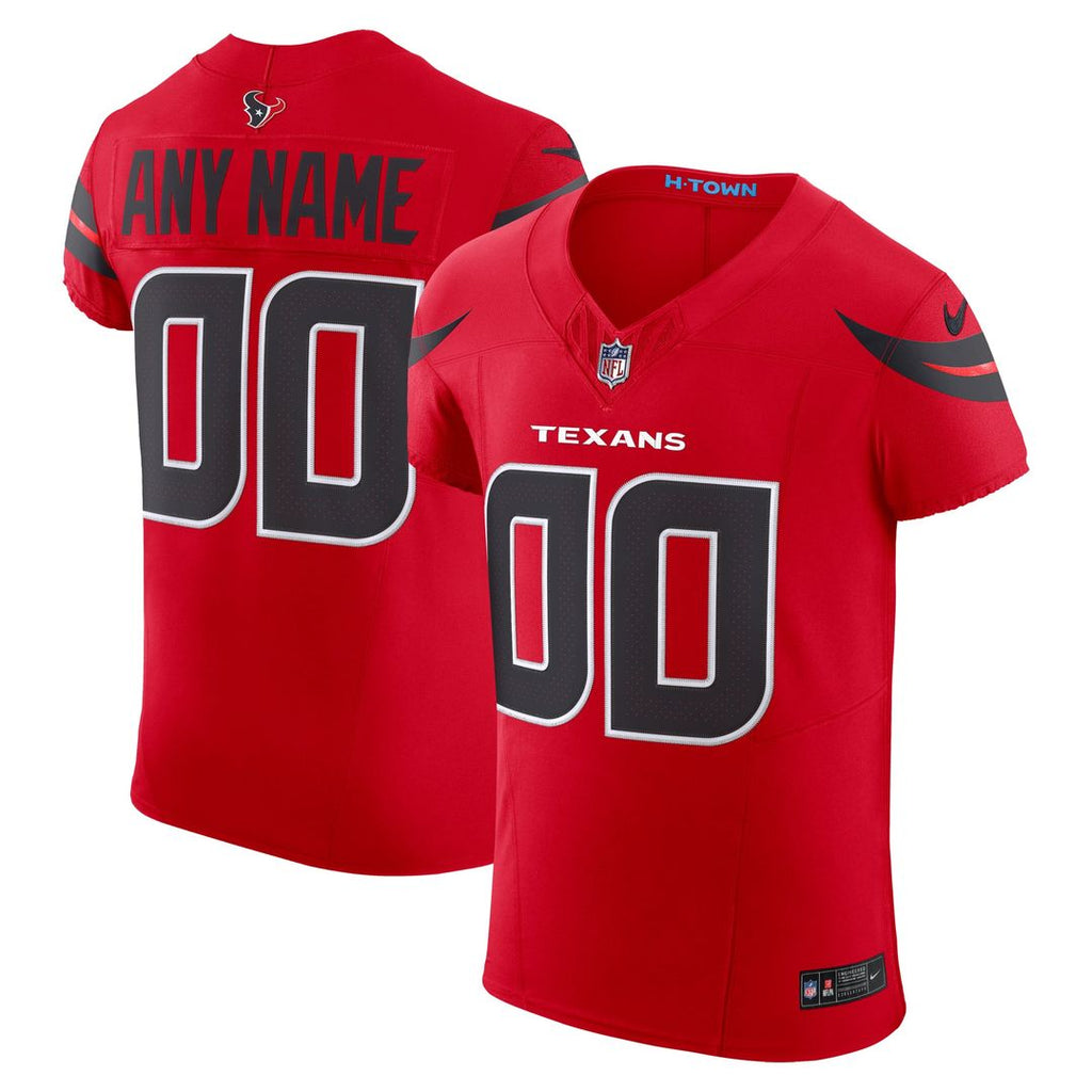 Houston Texans Nike Red Alternate Vapor F.U.S.E. Elite Custom Jersey product image 1, provided for visual reference and
