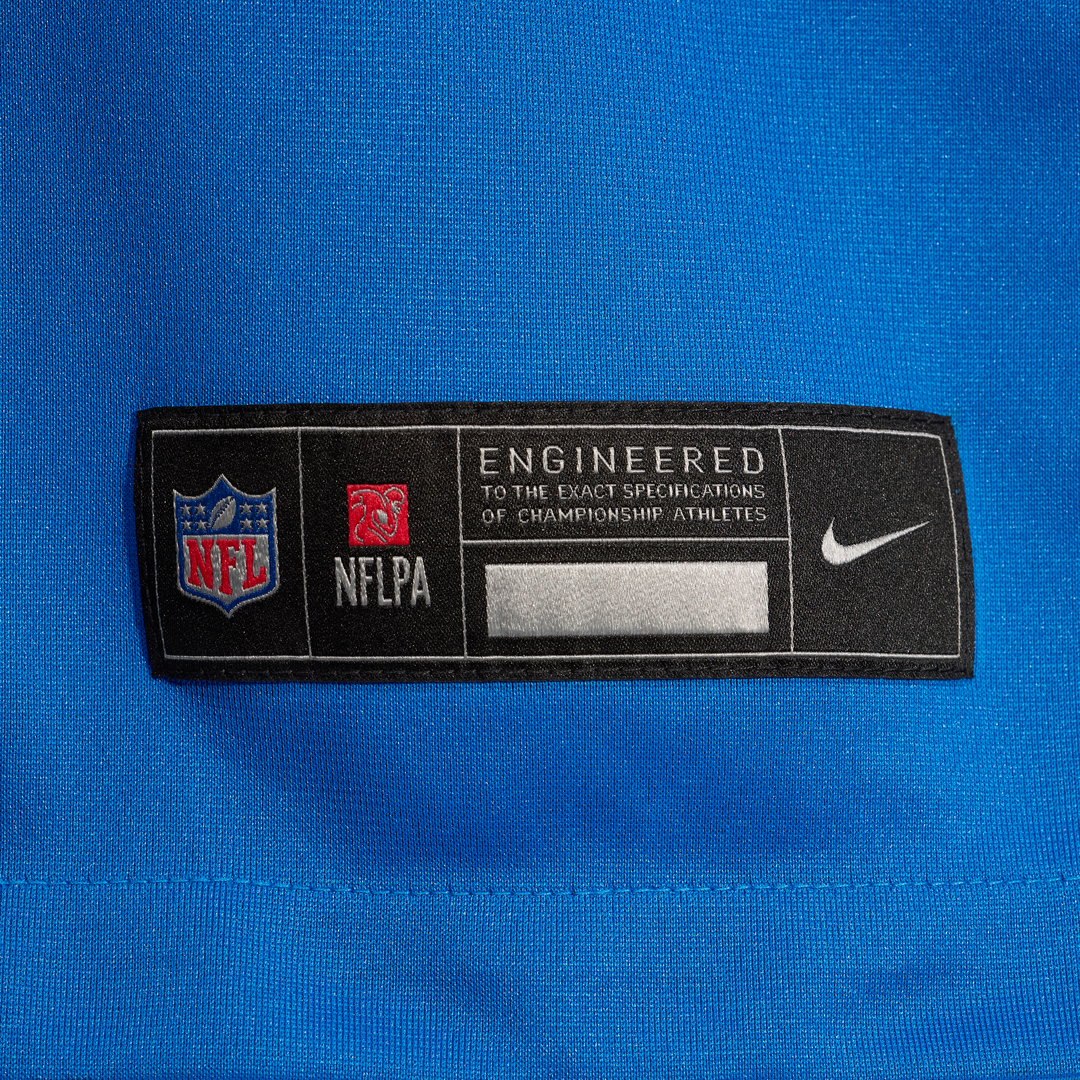 Detroit Lions Chuck Clark Nike Blue Team Game Jersey product image 6, provided for visual reference and product detail review