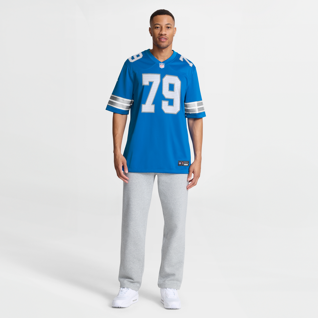 Detroit Lions Larry Borom Nike Blue Team Game Jersey product image 4, provided for visual reference and product detail review