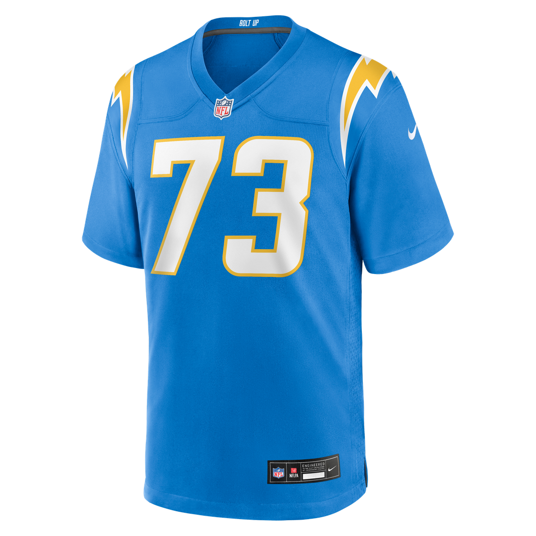 Los Angeles Chargers Mekhi Becton Nike Powder Blue Team Game Jersey product image 2, provided for visual reference and