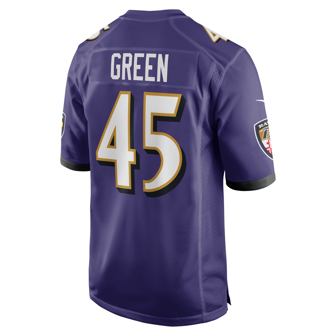 Baltimore Ravens Mike Green Nike Purple Team Game Jersey product image 3, provided for visual reference and product detail