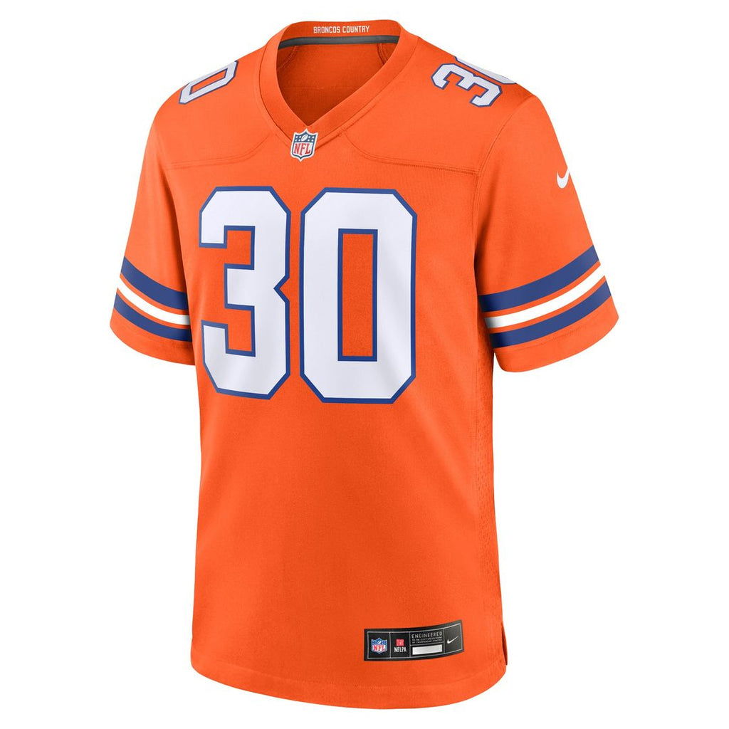 Denver Broncos Terrell Davis Nike Orange Retired Player Alternate Game Jersey product image 2, provided for visual reference
