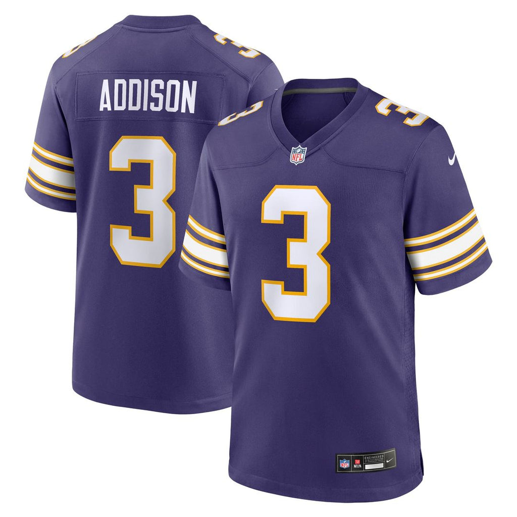 Minnesota Vikings Jordan Addison Nike Purple Alternate Game Jersey product image 1, provided for visual reference and