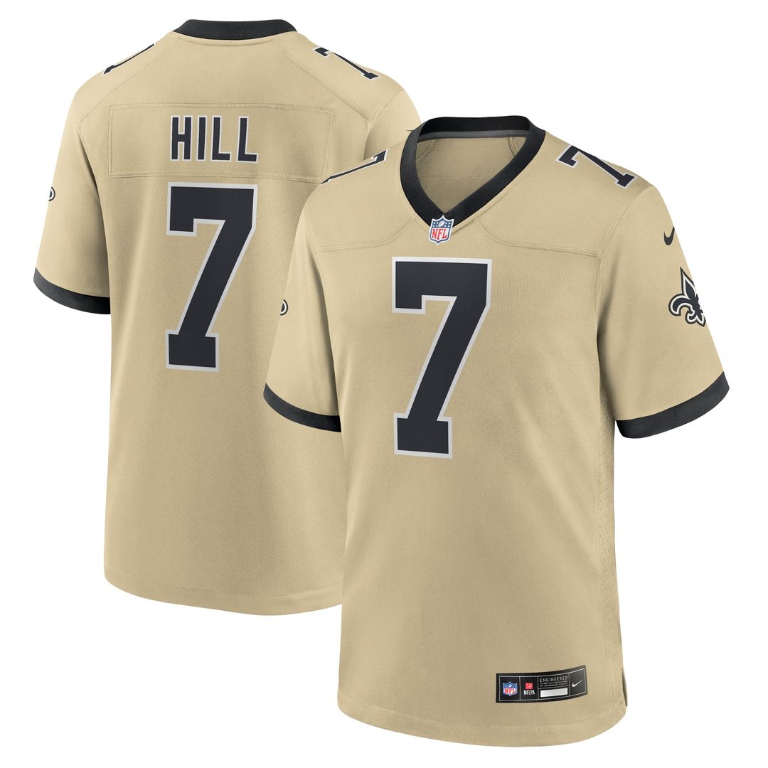 New Orleans Saints Taysom Hill Nike Gold Gameday Golds Alternate Game Player Jersey product image 4, provided for visual