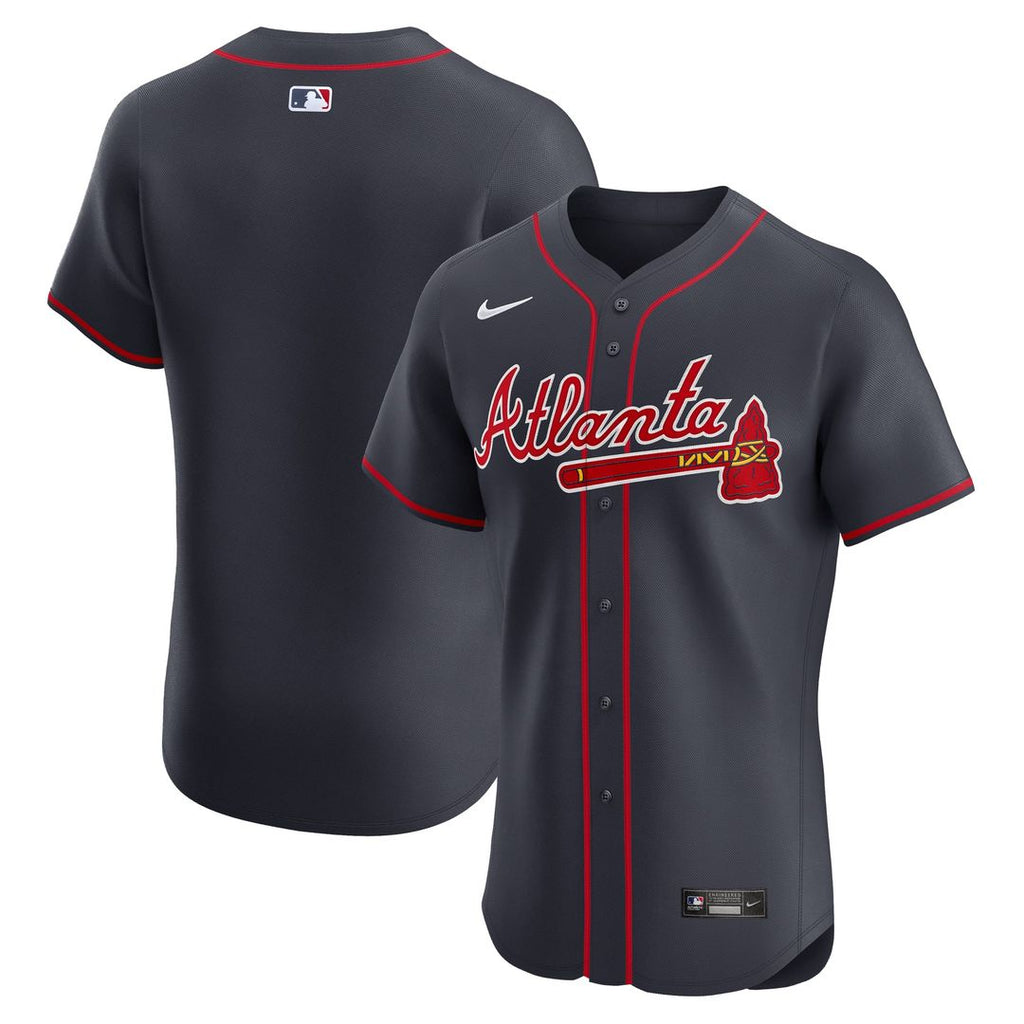 Atlanta Braves Nike Navy Alternate Elite Jersey product image 4, provided for visual reference and product detail review