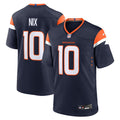 Denver Broncos Bo Nix Nike Navy Alternate Game Jersey product image 1, provided for visual reference and product detail