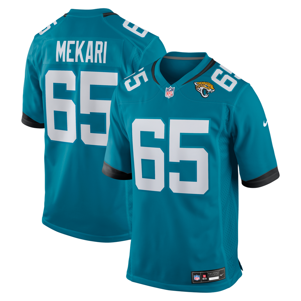 Jacksonville Jaguars Patrick Mekari Nike Teal Team Game Jersey product image 1, provided for visual reference and product
