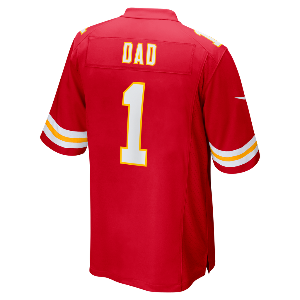 Kansas City Chiefs Number 1 Dad Nike Red Game Jersey product image 3, provided for visual reference and product detail review