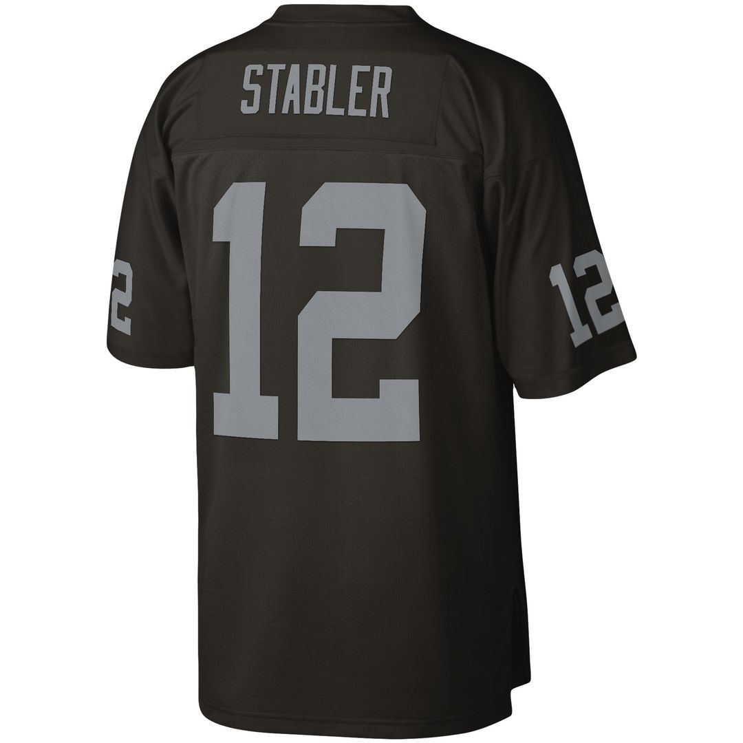 Las Vegas Raiders Ken Stabler Mitchell & Ness Black Legacy Replica Jersey product image 3, provided for visual reference and