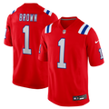 New England Patriots A.J. Brown Nike Red Game Jersey product image 1, provided for visual reference and product detail review