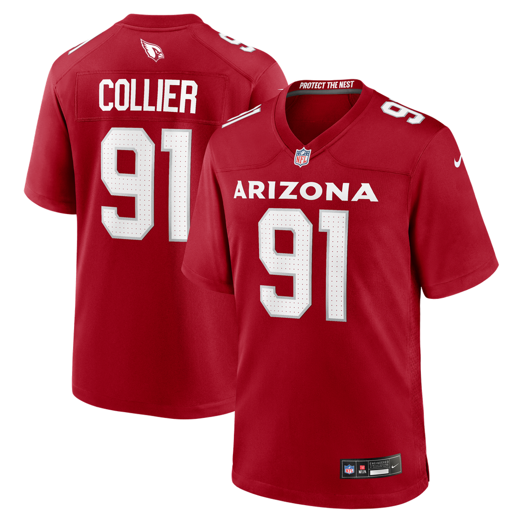 Arizona Cardinals L.J. Collier Nike Cardinal Team Game Jersey product image 1, provided for visual reference and product