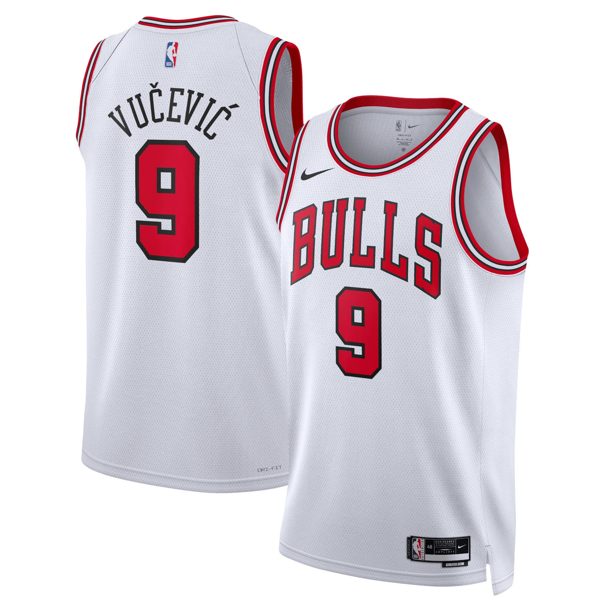 Chicago Bulls Nike Association Edition Swingman Jersey - White - Nikola Vučević - Unisex product image 1, provided for