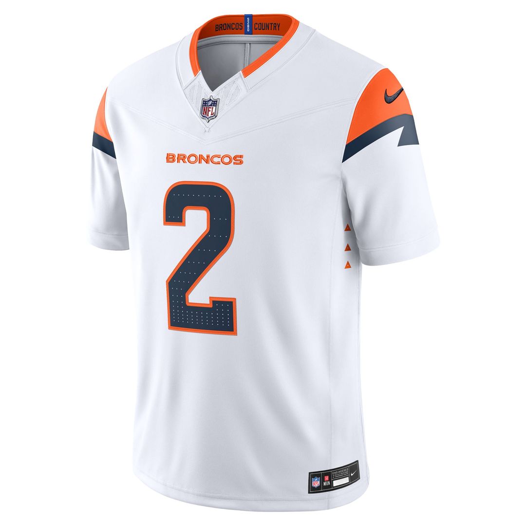 Denver Broncos Pat Surtain II Nike White Vapor F.U.S.E. Stitched Limited Jersey product image 2, provided for visual