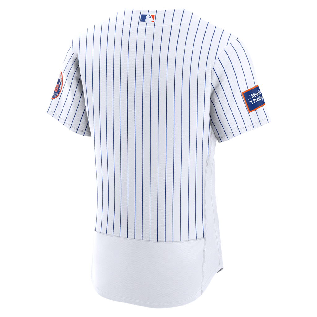 New York Mets Nike White Home Sponsor Patch Authentic Jersey product image 3, provided for visual reference and product