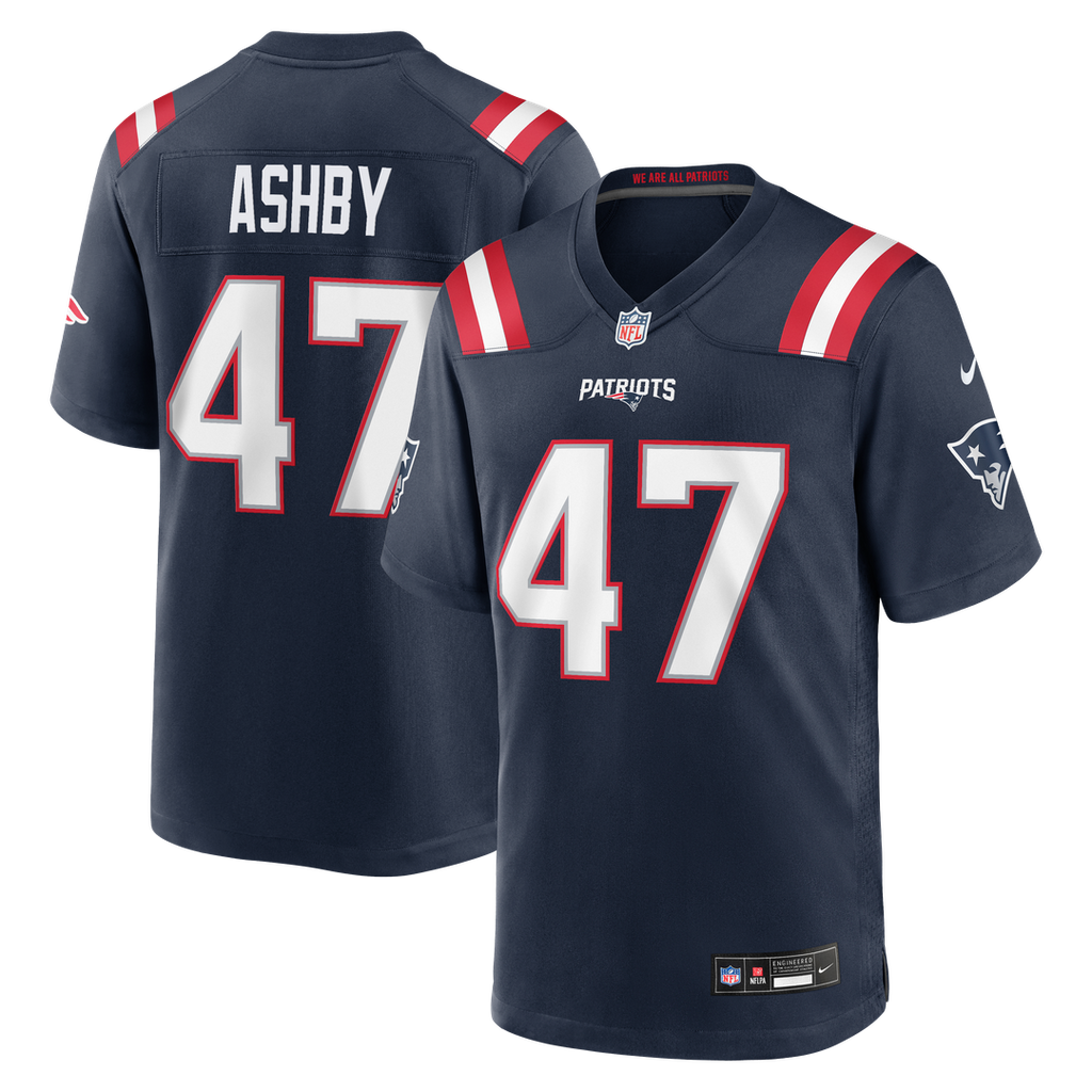 New England Patriots Julian Ashby Nike Navy Team Game Jersey product image 1, provided for visual reference and product