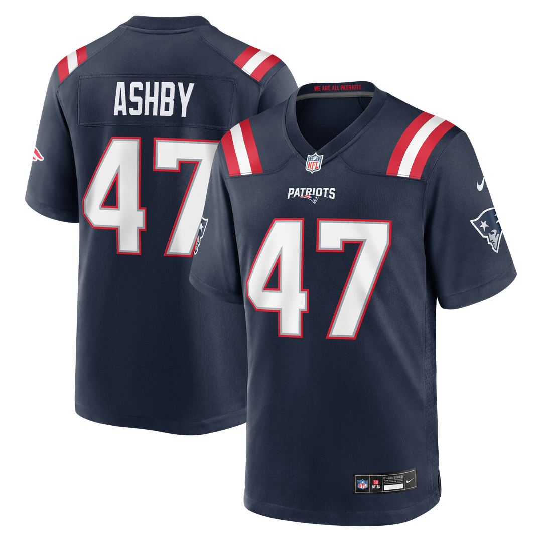 New England Patriots Julian Ashby Nike Navy Team Game Jersey product image 1, provided for visual reference and product