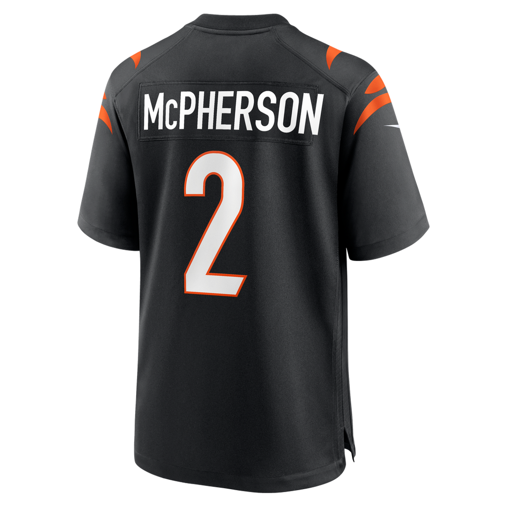 Cincinnati Bengals Evan McPherson Nike Black Game Jersey product image 3, provided for visual reference and product detail