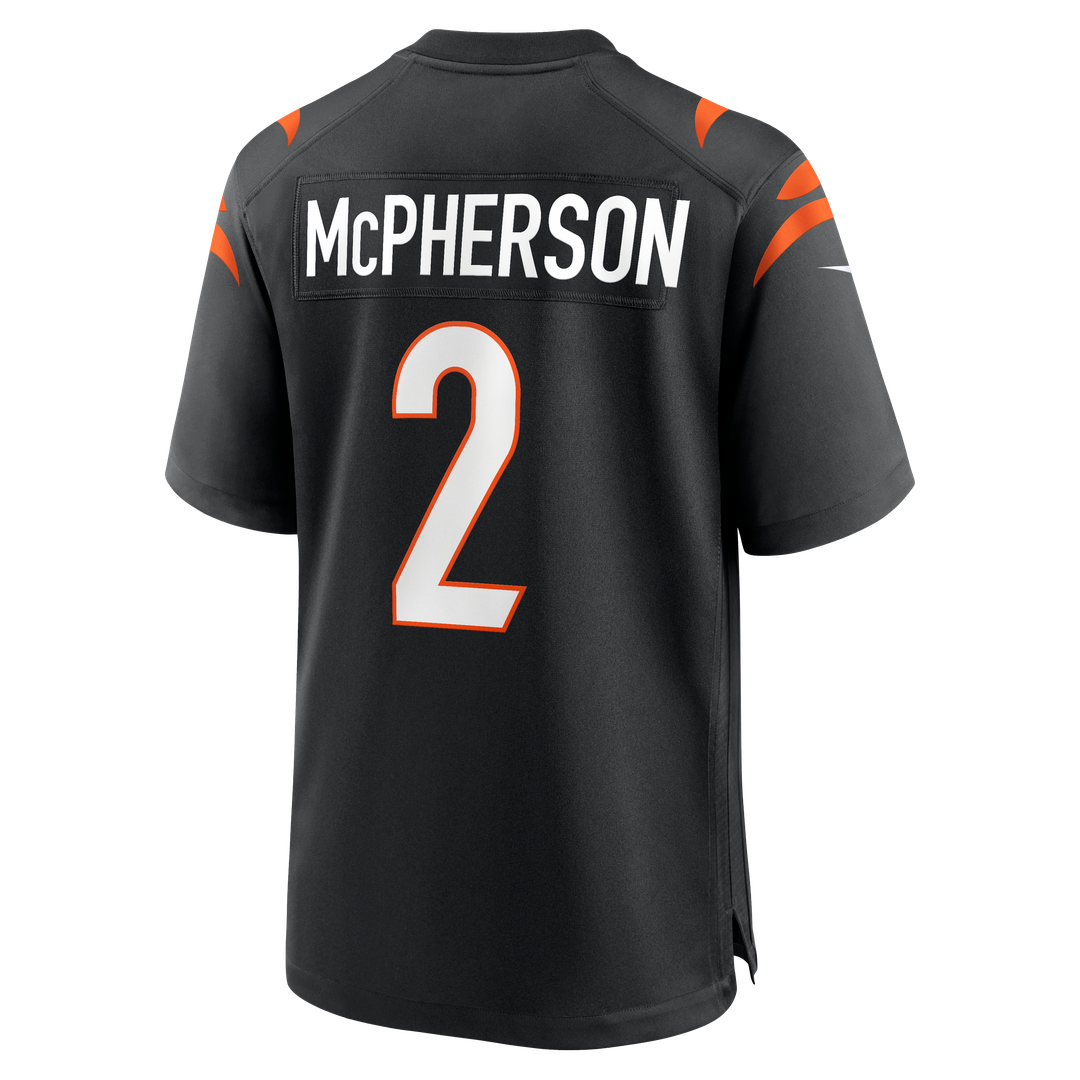 Cincinnati Bengals Evan McPherson Nike Black Game Jersey product image 3, provided for visual reference and product detail